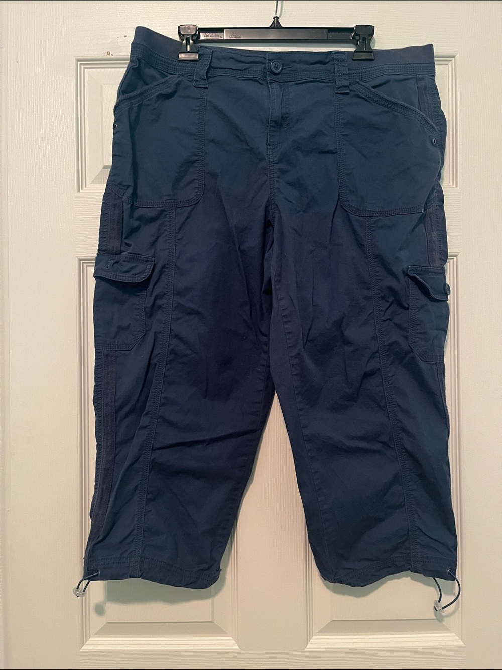Dark Navy Drawstring Hem Capris